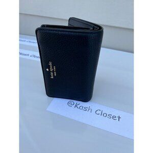 Kate Spade Bifold Wallet Leila Medium Compact  Black